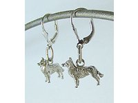 ＜ボーダーコリー＞シルバーピアス